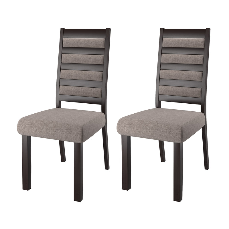 espresso Grey Upholstered Dining Chairs, Set of 2 Ladder Collection product image by CorLiving