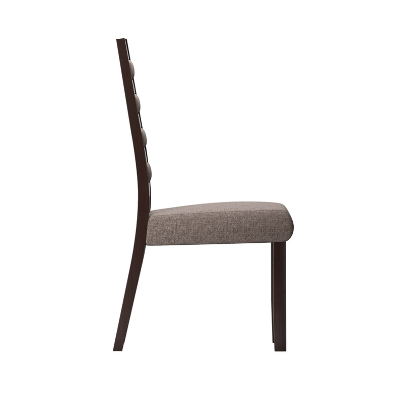 espresso Grey Upholstered Dining Chairs, Set of 2 Ladder Collection product image by CorLiving