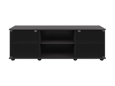 black TV Stand with Glass Doors for TVs up to 75" Fiji Collection product image by CorLiving#color_black