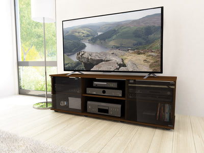 maple Wood TV Stand for TVs up to 75" Fiji Collection lifestyle scene by CorLiving#color_maple