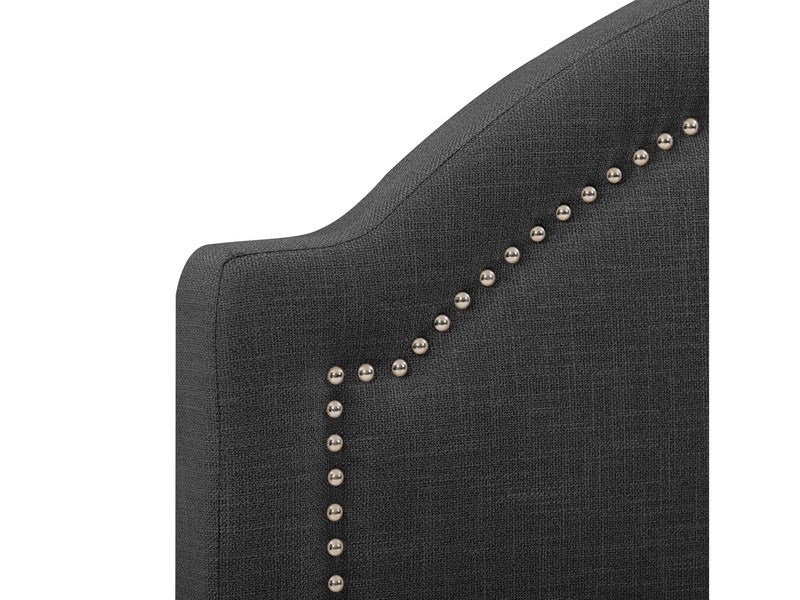 dark grey Upholstered King Bed Florence Collection detail image by CorLiving