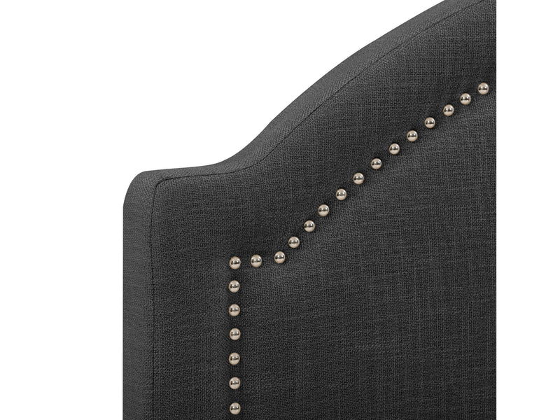 dark grey Upholstered Queen Bed Florence Collection detail image by CorLiving