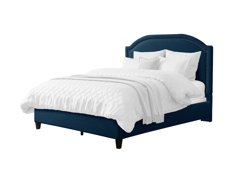 navy blue Upholstered Double / Full Bed Florence Collection product image by CorLiving