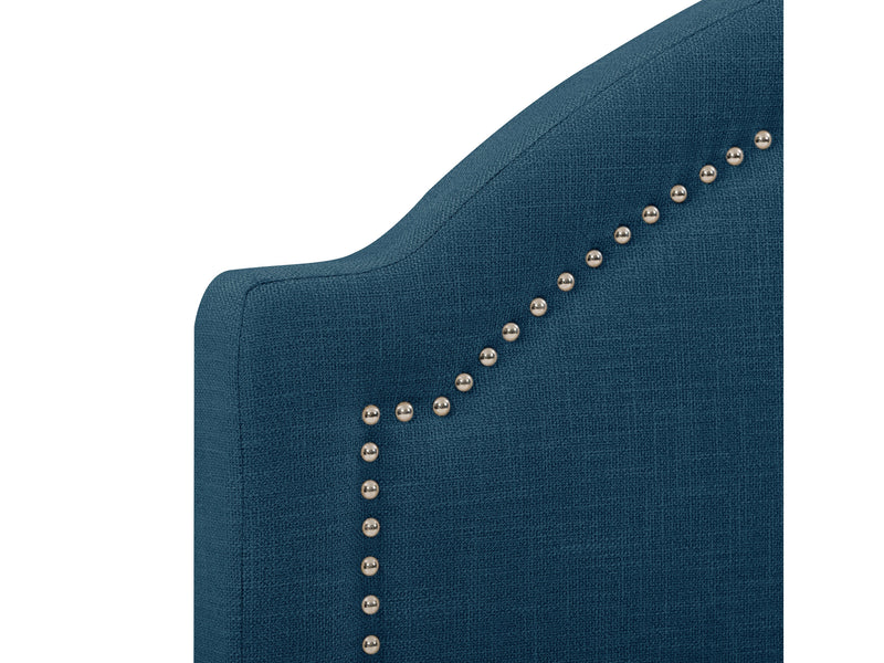 navy blue Upholstered King Bed Florence Collection detail image by CorLiving