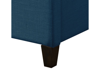 navy blue Upholstered King Bed Florence Collection detail image by CorLiving#color_navy-blue