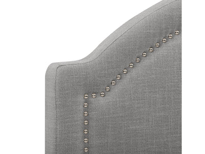 grey Upholstered King Bed Florence Collection detail image by CorLiving#color_grey