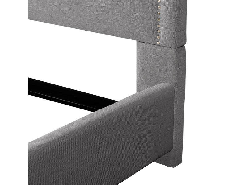 grey Upholstered King Bed Florence Collection detail image by CorLiving