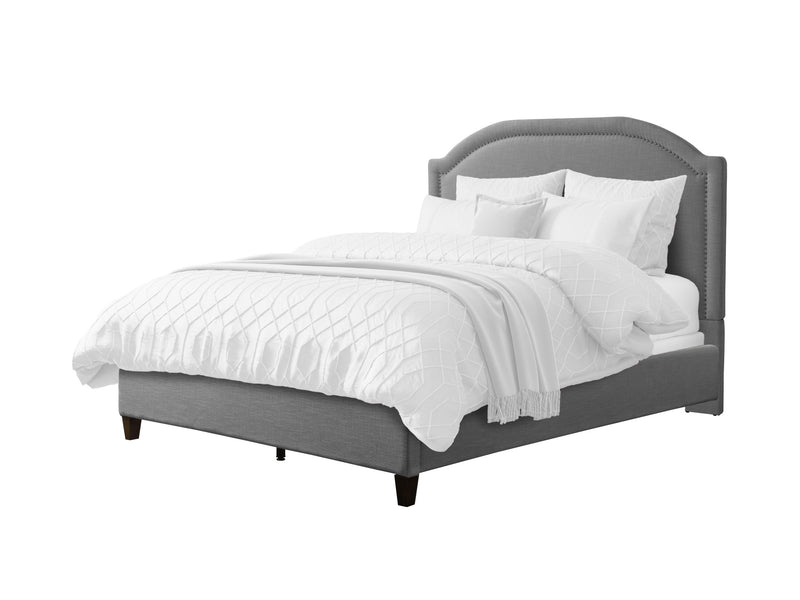 grey Upholstered King Bed Florence Collection product image by CorLiving