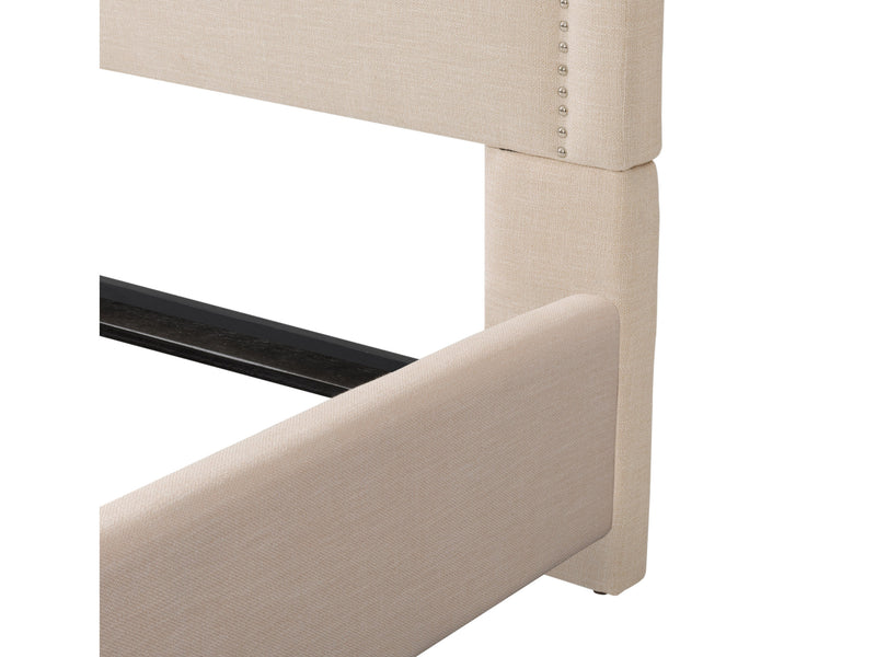 cream Upholstered Double / Full Bed Florence Collection detail image by CorLiving