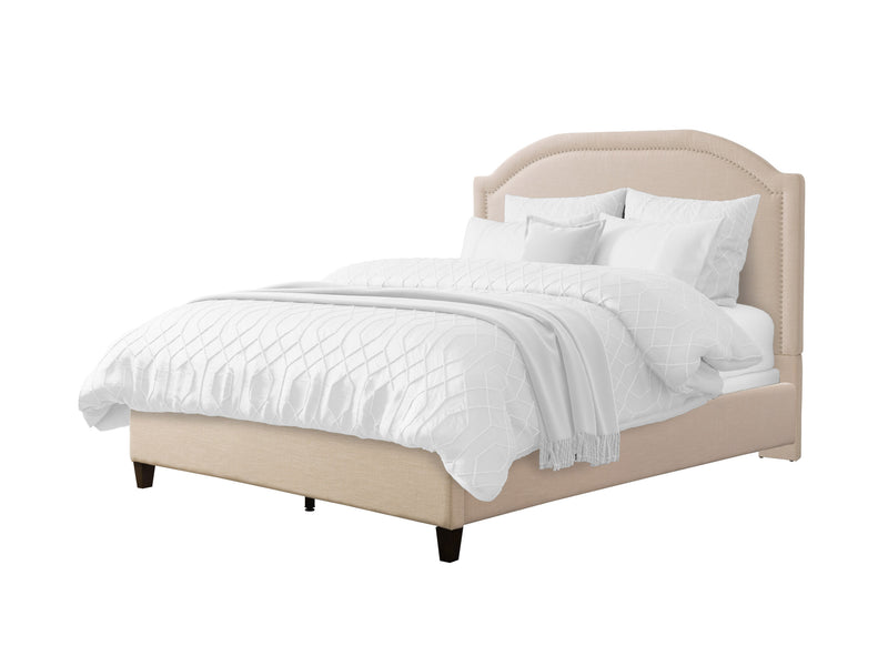 cream Upholstered King Bed Florence Collection product image by CorLiving