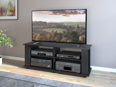 Black Wooden TV Stand for TVs up to 55" Fillmore Collection lifestyle scene by CorLiving#color_black