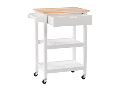 white Kitchen Cart on Wheels Sage Collection product image by CorLiving#color_white