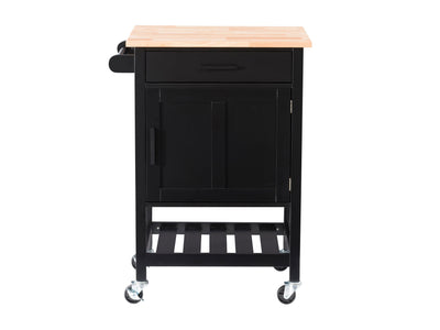 black Kitchen Cart on Wheels Callan Collection product image by CorLiving#color_black