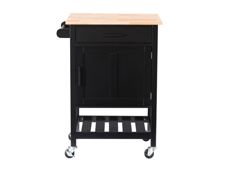 black Kitchen Cart on Wheels Callan Collection product image by CorLiving