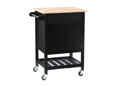black Kitchen Cart on Wheels Callan Collection product image by CorLiving#color_black