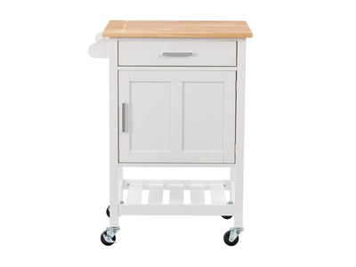 white Kitchen Cart on Wheels Callan Collection product image by CorLiving#color_white