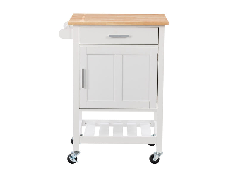 white Kitchen Cart on Wheels Callan Collection product image by CorLiving