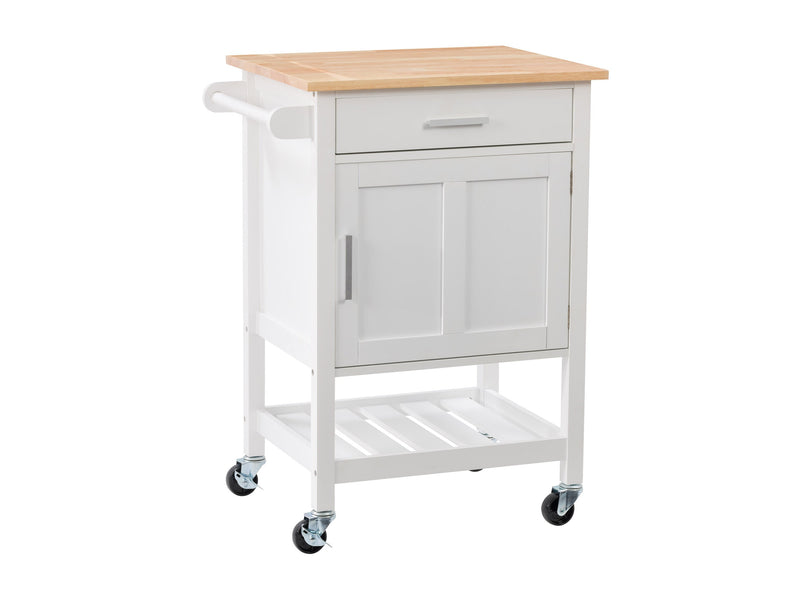 white Kitchen Cart on Wheels Callan Collection product image by CorLiving