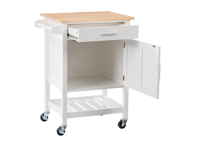 white Kitchen Cart on Wheels Callan Collection product image by CorLiving#color_white