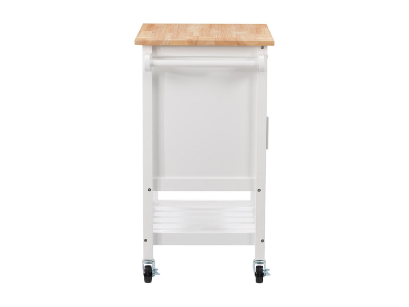 white Kitchen Cart on Wheels Callan Collection product image by CorLiving