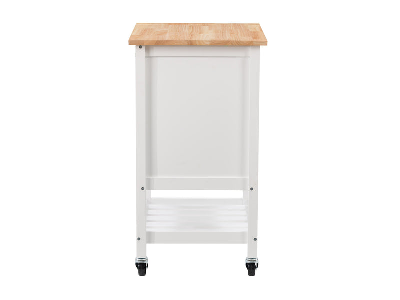 white Kitchen Cart on Wheels Callan Collection product image by CorLiving