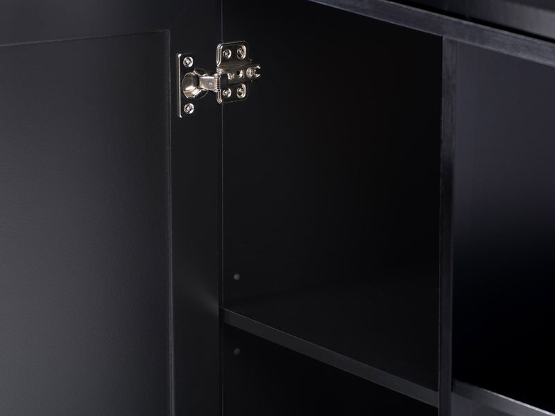 black Kitchen Cart on Wheels Chase Collection detail image by CorLiving