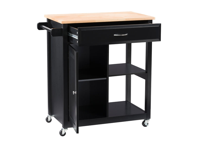 black Kitchen Cart on Wheels Chase Collection product image by CorLiving