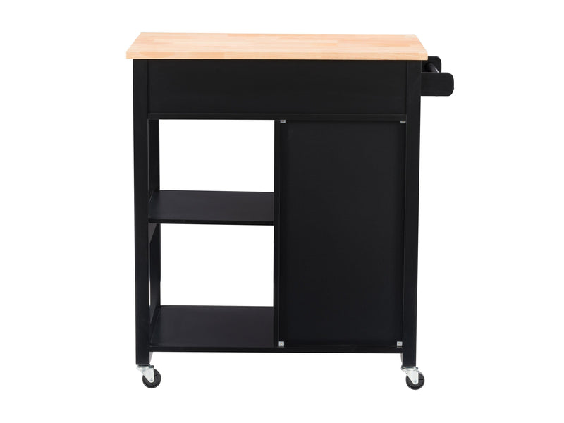 black Kitchen Cart on Wheels Chase Collection product image by CorLiving