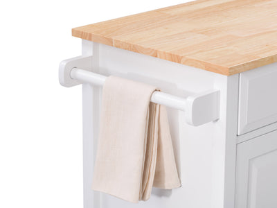 white Kitchen Cart on Wheels Chase Collection detail image by CorLiving#color_white