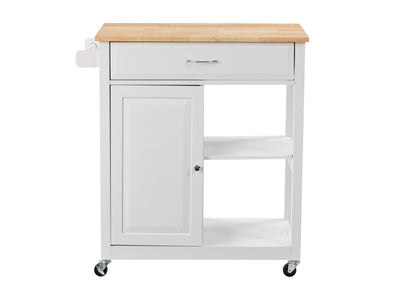 white Kitchen Cart on Wheels Chase Collection product image by CorLiving#color_white