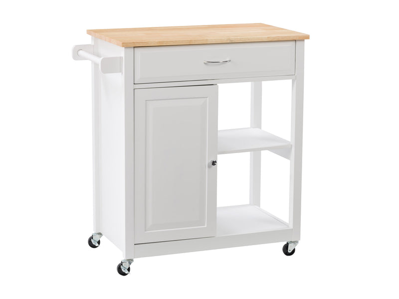 white Kitchen Cart on Wheels Chase Collection product image by CorLiving