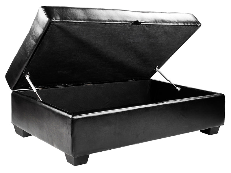black Tufted Ottoman with Storage Antonio Collection product image by CorLiving