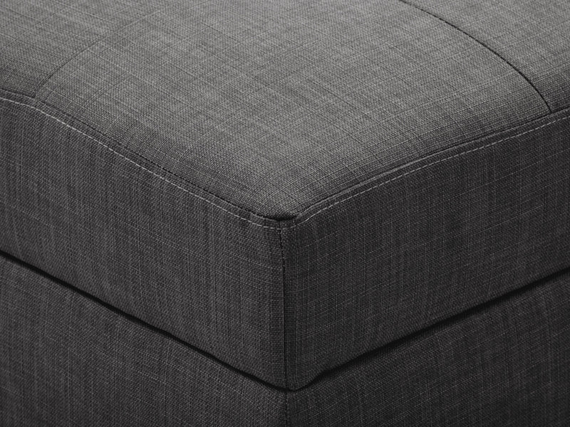 grey Tufted Storage Bench Antonio Collection detail image by CorLiving