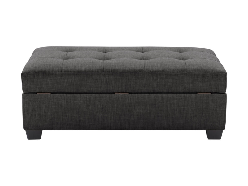 grey Tufted Storage Bench Antonio Collection product image by CorLiving