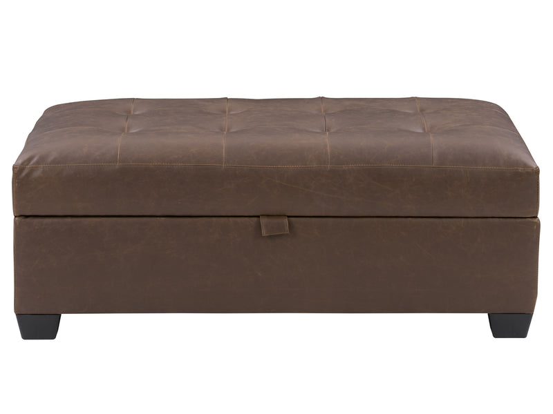 dark brown Tufted Ottoman with Storage Antonio Collection product image by CorLiving