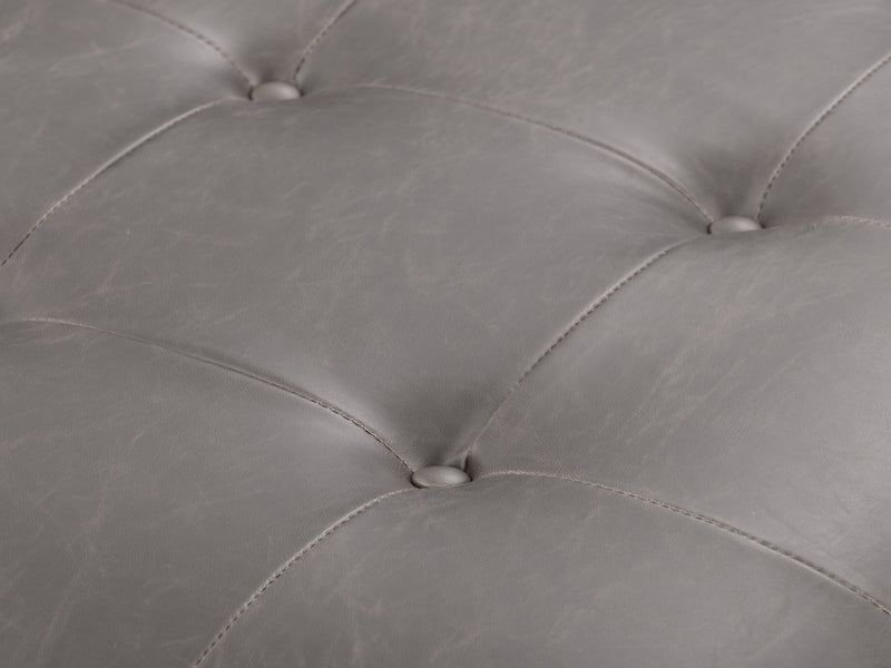 dark grey Tufted Ottoman with Storage Antonio Collection detail image by CorLiving