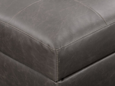 dark grey Tufted Ottoman with Storage Antonio Collection detail image by CorLiving#color_antonio-dark-grey