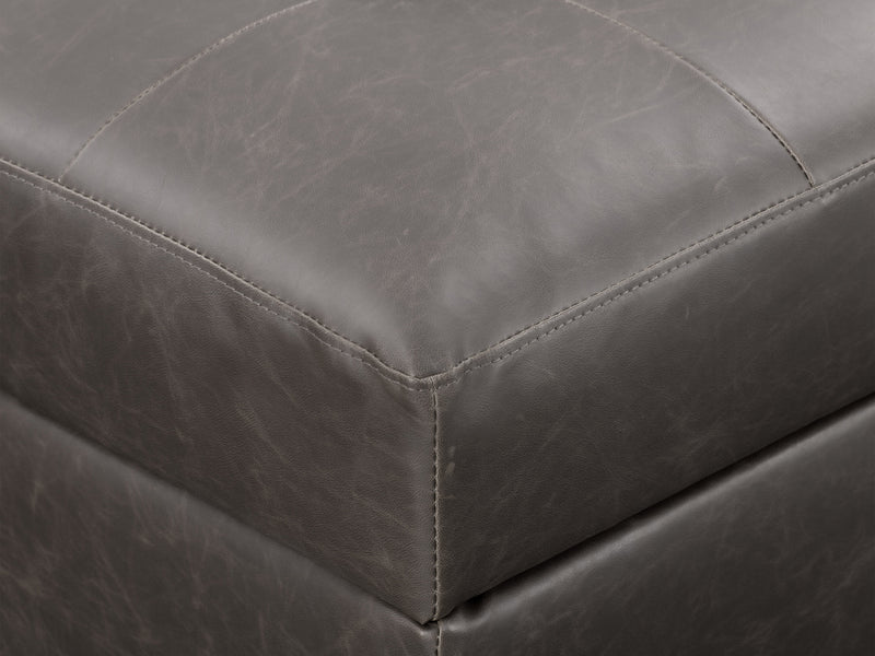 dark grey Tufted Ottoman with Storage Antonio Collection detail image by CorLiving