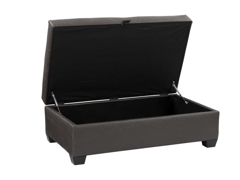 dark grey Tufted Ottoman with Storage Antonio Collection product image by CorLiving