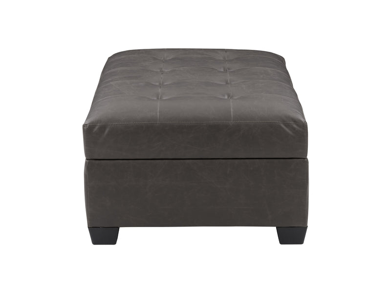 dark grey Tufted Ottoman with Storage Antonio Collection product image by CorLiving