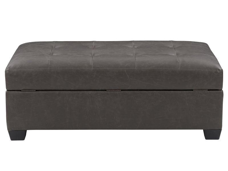 dark grey Tufted Ottoman with Storage Antonio Collection product image by CorLiving