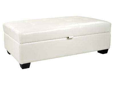 white Tufted Ottoman with Storage Antonio Collection product image by CorLiving#color_antonio-white