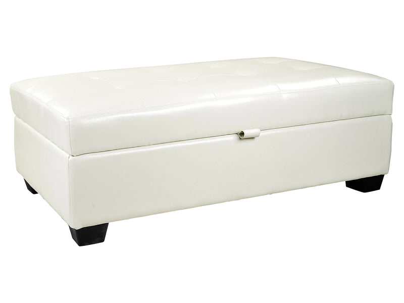 white Tufted Ottoman with Storage Antonio Collection product image by CorLiving