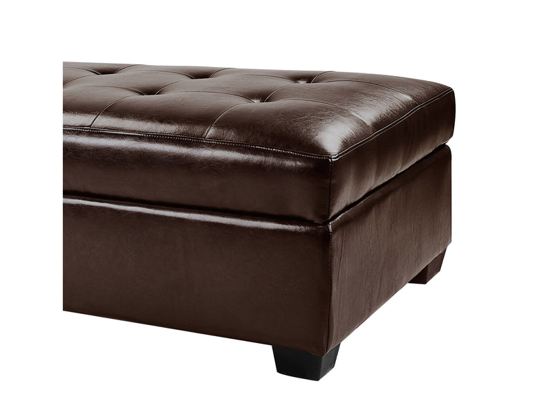 brown Tufted Ottoman with Storage Antonio Collection detail image by CorLiving
