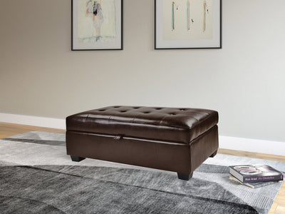 brown Tufted Ottoman with Storage Antonio Collection lifestyle scene by CorLiving#color_antonio-brown