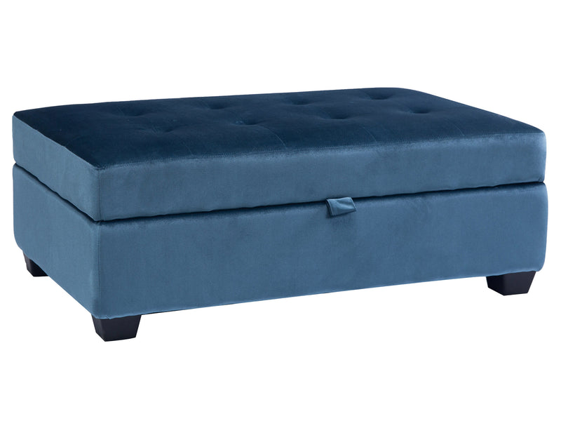 blue Tufted Storage Bench Antonio Collection product image by CorLiving