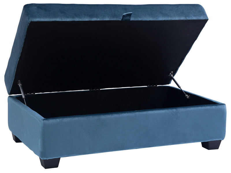 blue Tufted Storage Bench Antonio Collection product image by CorLiving