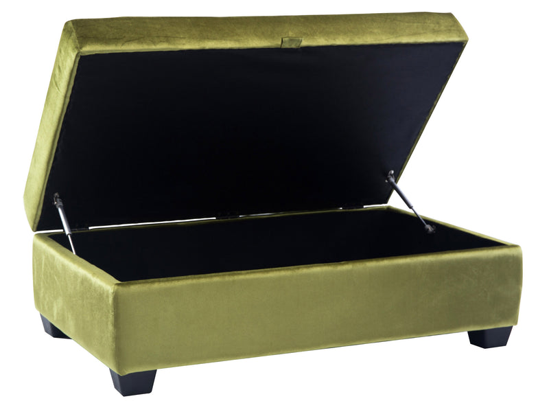 green Tufted Storage Bench Antonio Collection product image by CorLiving