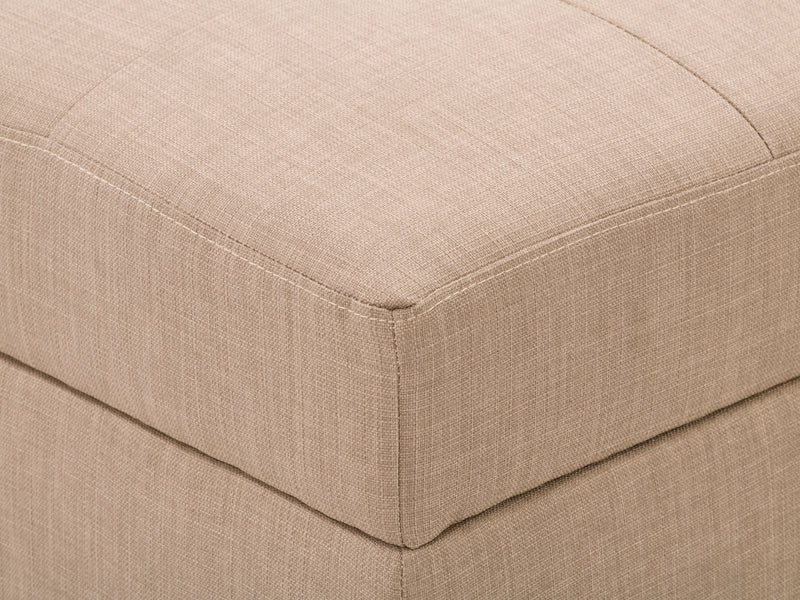 beige Tufted Storage Bench Antonio Collection detail image by CorLiving