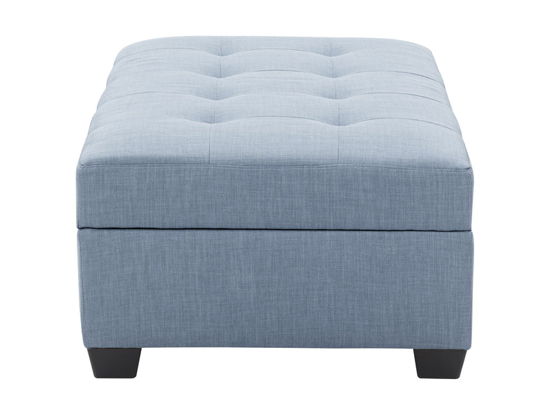 blue grey Tufted Storage Bench Antonio Collection product image by CorLiving